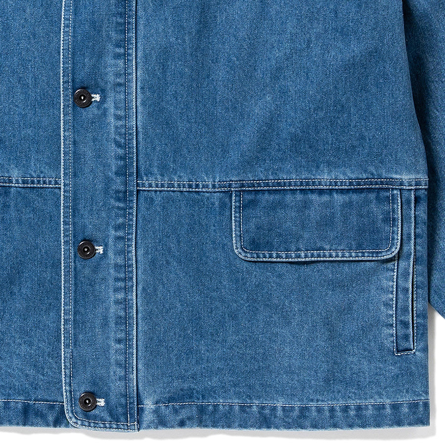430（フォーサーティ / FOURTHIRTY）DENIM COVERALL CRD インディゴ/グリーン HW フロントポケット詳細 FTY26-079