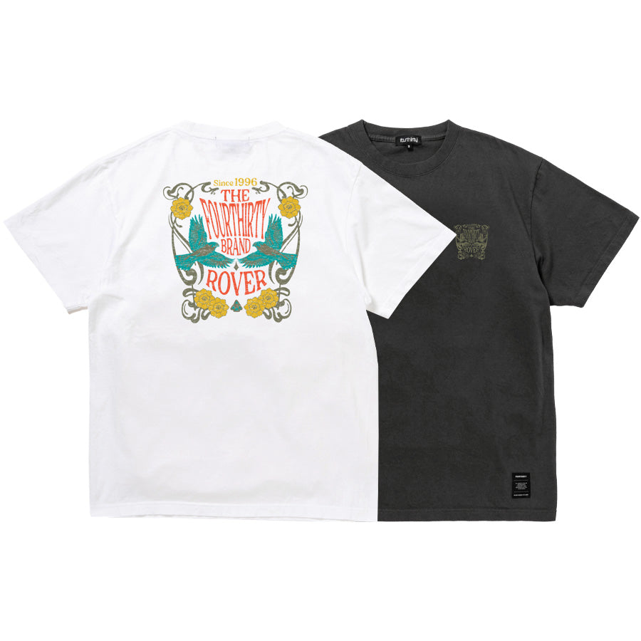 430 FLOWER MOVEMENT S/S TEE ホワイト チャコールブラック 2カラー比較画像