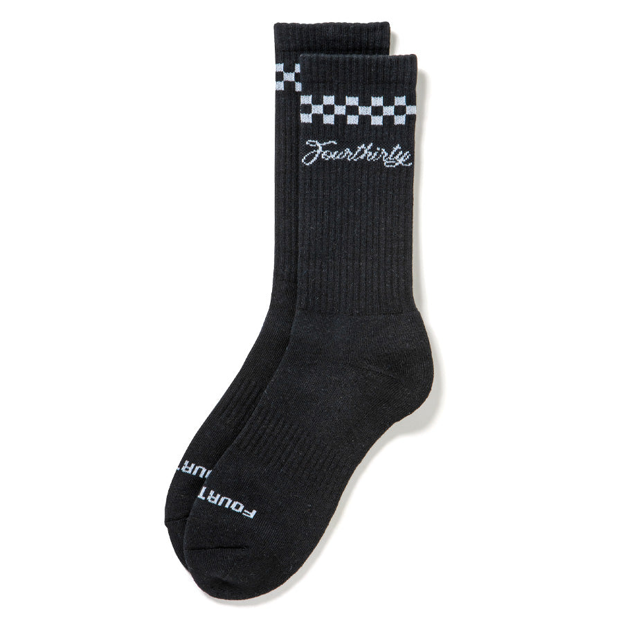 430 FOURTHIRTY CM CFF LONG SOX ソックス ブラック 正面 FTY-26-184