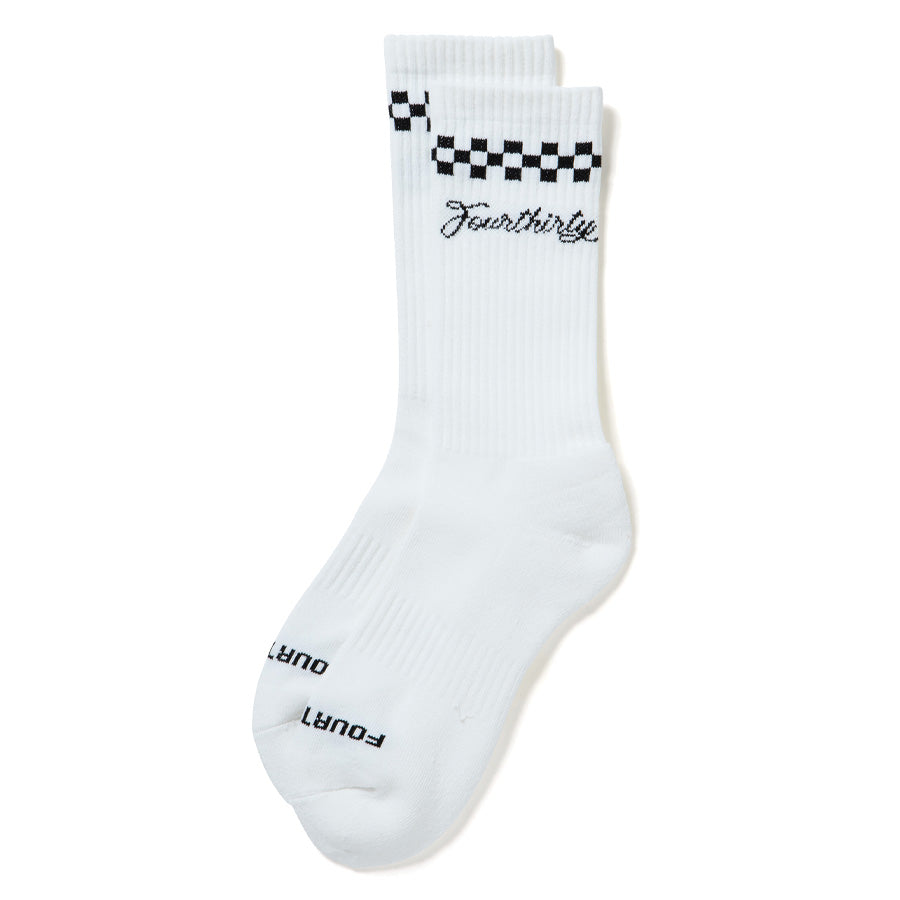 430 FOURTHIRTY CM CFF LONG SOX ソックス ホワイト 正面 FTY-26-184