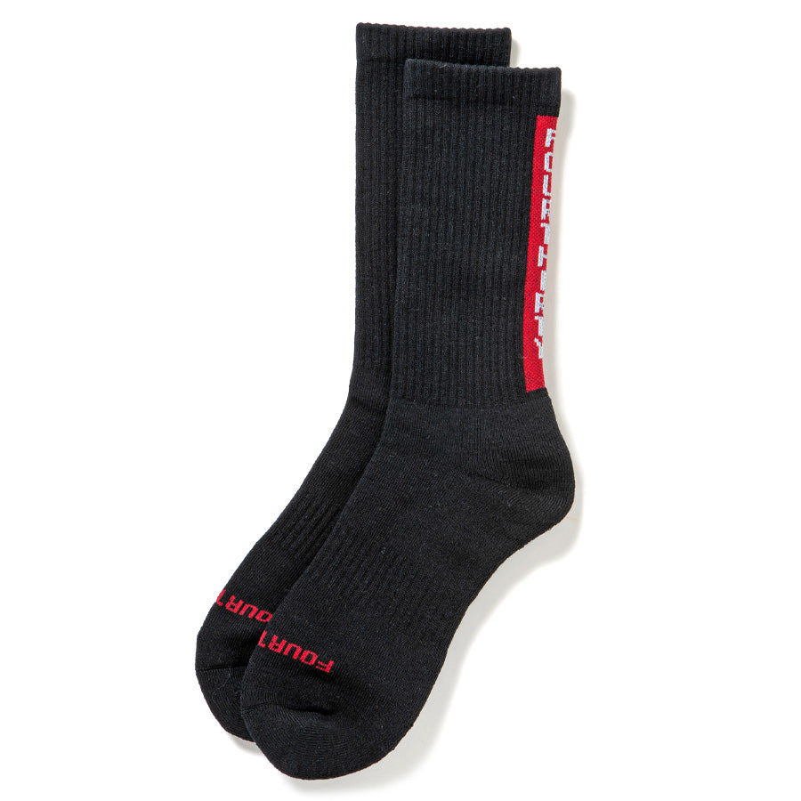 430 FOURTHIRTY CM VLF LONG SOX ソックス ブラック 正面 FTY-26-183