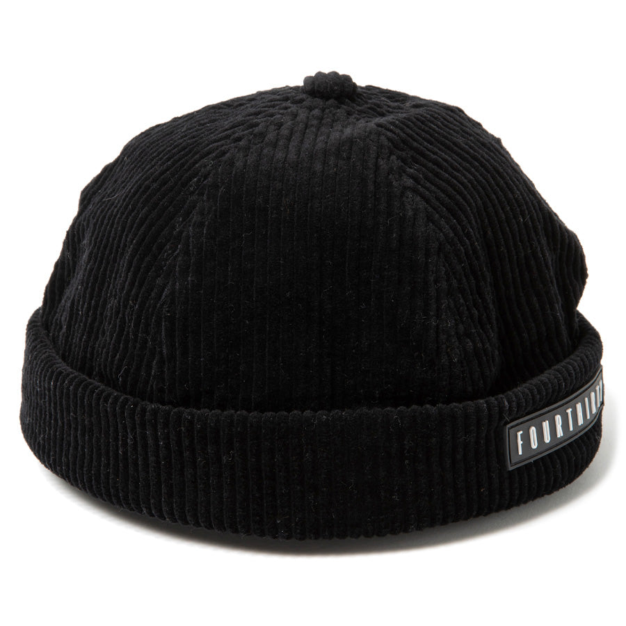 430 FOURTHIRTY CORD FISHERMAN CAP コーデュロイ キャップ ブラック 正面 平置き FTY-26-170