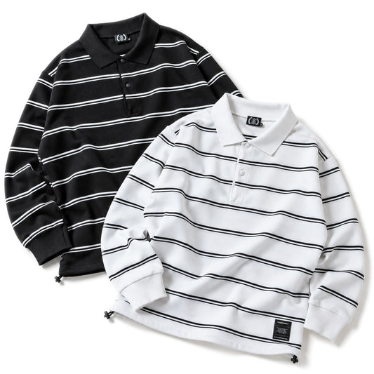 430 FOURTHIRTY L/S BORDER KNIT POLO 長袖 ニットポロシャツ ホワイト ブラック 2カラー FTY-26-152