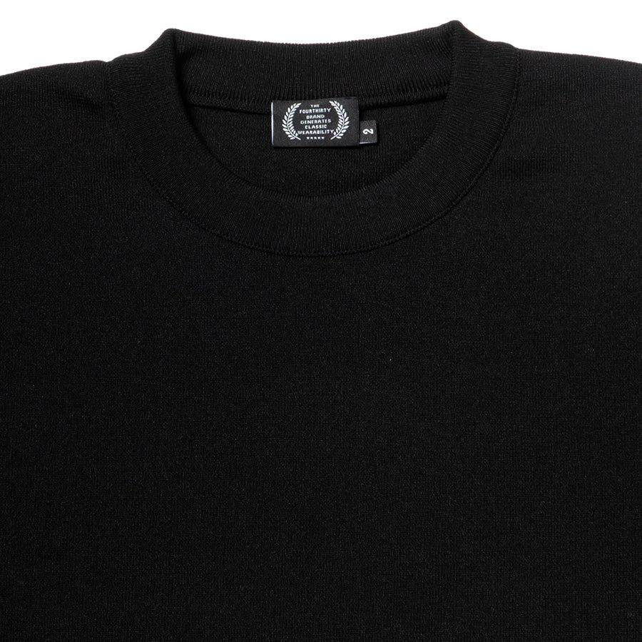 430 カットソー ブラック 首リブ ディテール