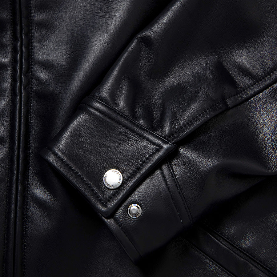 430（フォーサーティ / FOURTHIRTY）LEATHER TRACKER JACKET ブラック 袖口詳細 FTY26-074