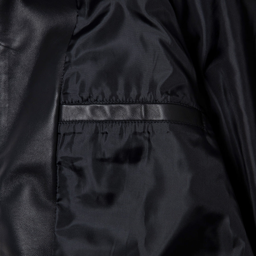 430（フォーサーティ / FOURTHIRTY）LEATHER TRACKER JACKET ブラック 内ポケット詳細 FTY26-074
