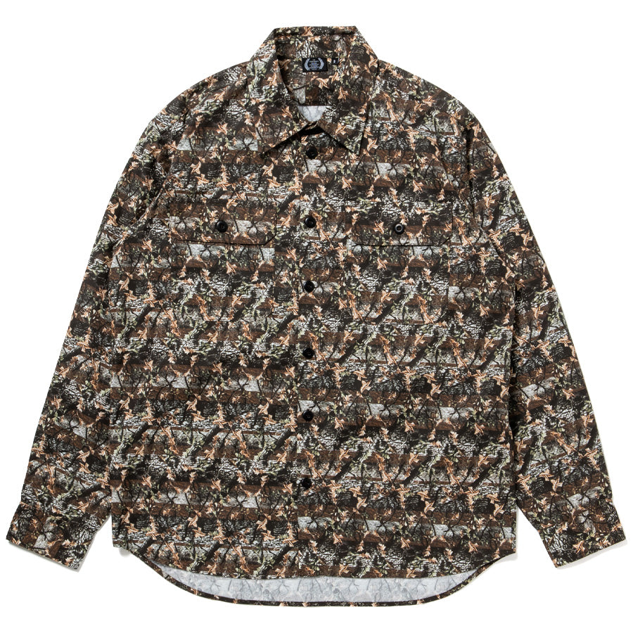 430 L/S RTC UTILITY SHIRT シャツ リーフカモ 平置き正面 FTY-26-145