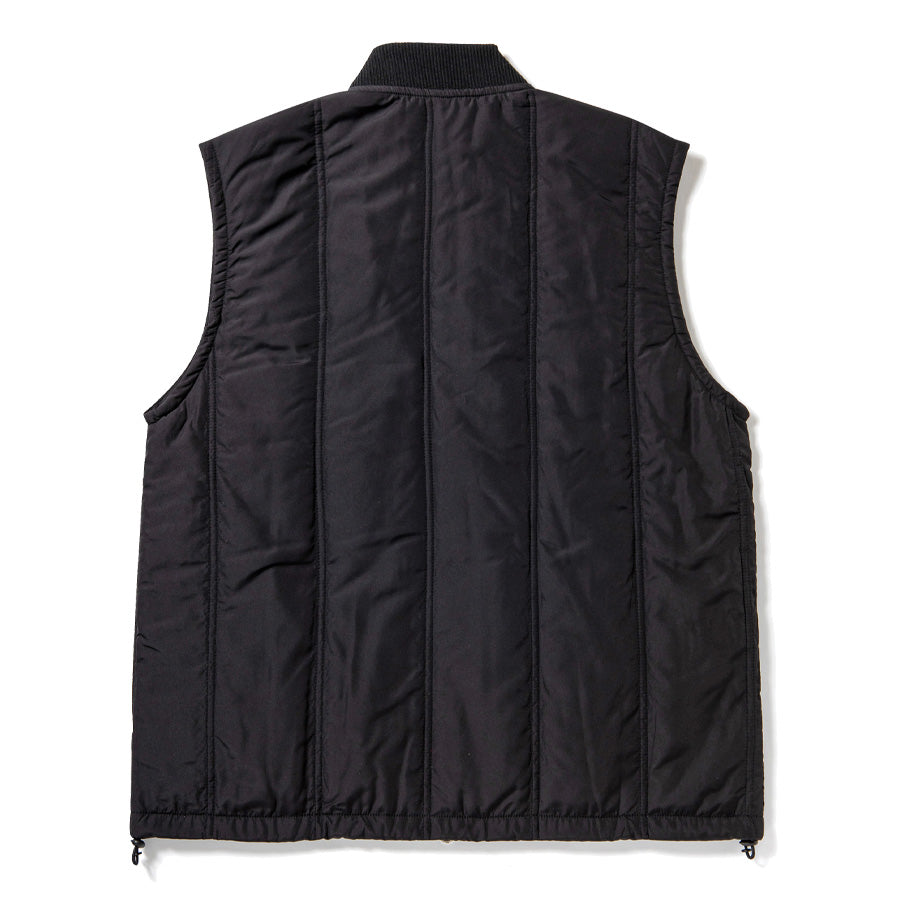 430（フォーサーティ / FOURTHIRTY）PAD LINER VEST ブラック 背面平置き FTY26-077