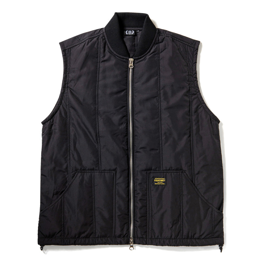 430（フォーサーティ / FOURTHIRTY）PAD LINER VEST ブラック 正面平置き FTY26-077