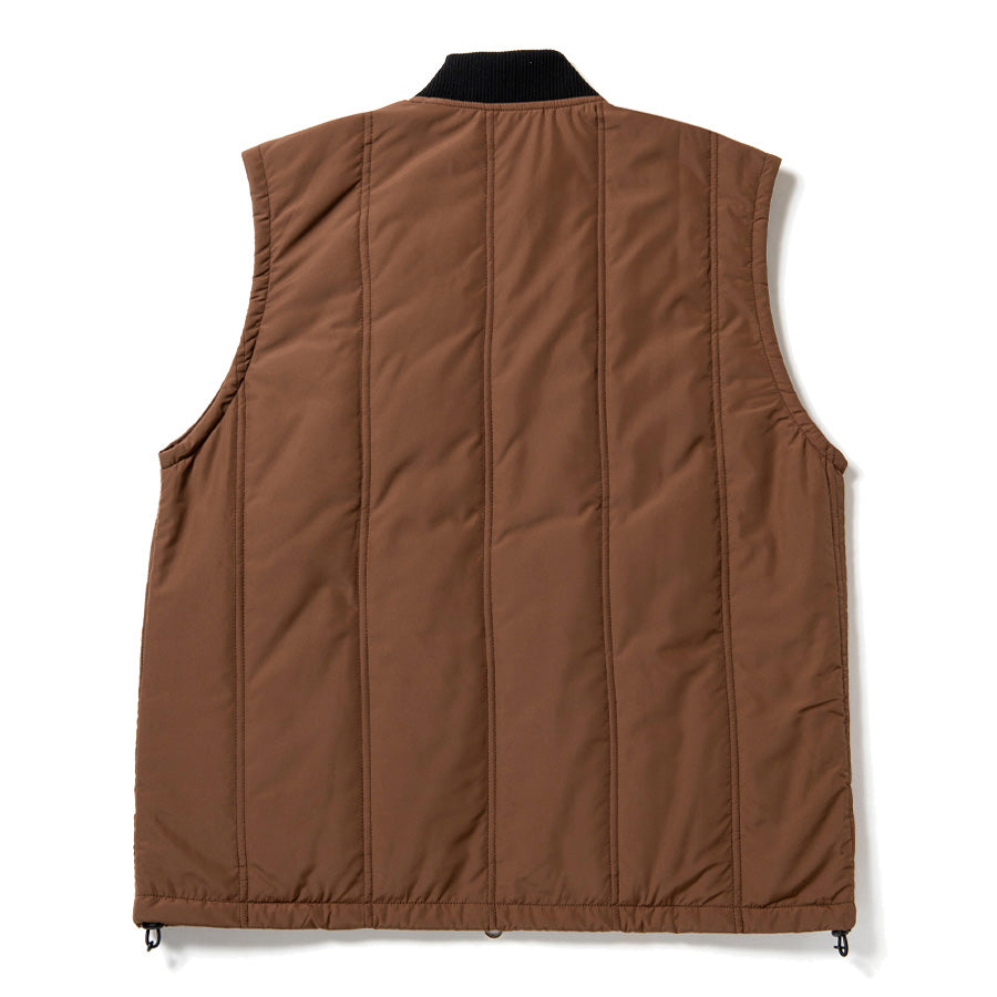 430（フォーサーティ / FOURTHIRTY）PAD LINER VEST ブラウン 背面平置き FTY26-077