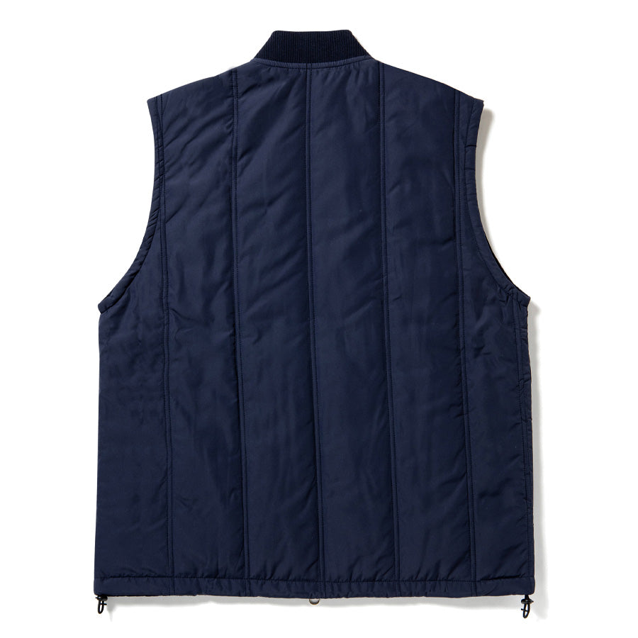 430（フォーサーティ / FOURTHIRTY）PAD LINER VEST ネイビー 背面平置き FTY26-077