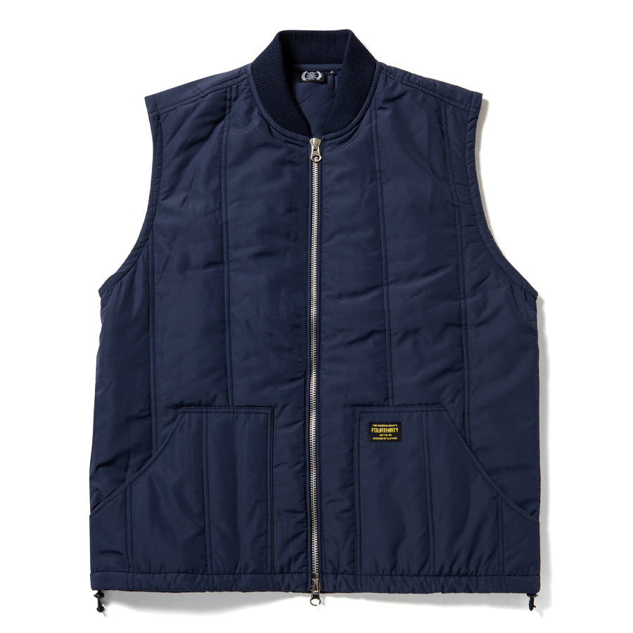 430（フォーサーティ / FOURTHIRTY）PAD LINER VEST ネイビー 正面平置き FTY26-077