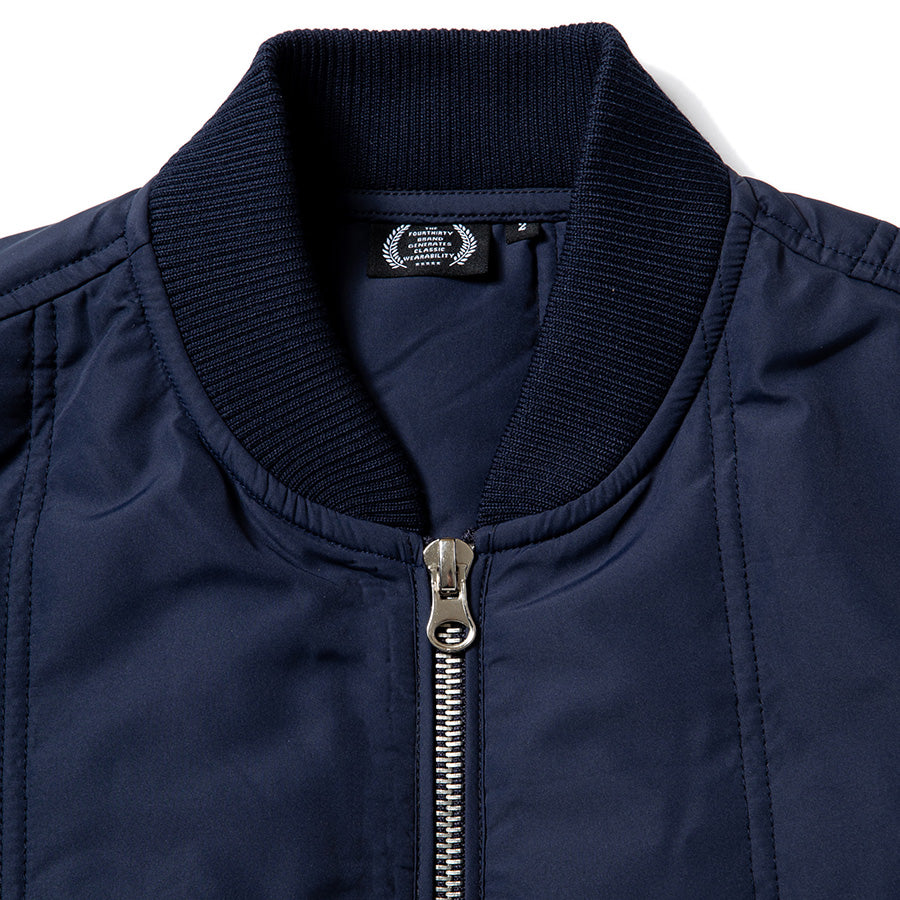 430（フォーサーティ / FOURTHIRTY）PAD LINER VEST ネイビー 首周り詳細 FTY26-077