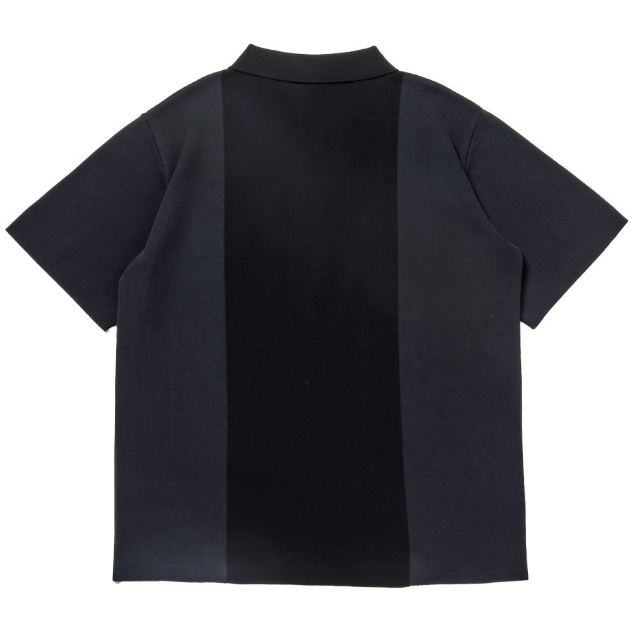 430 ポロシャツ ブラック チャコールグレー 背面