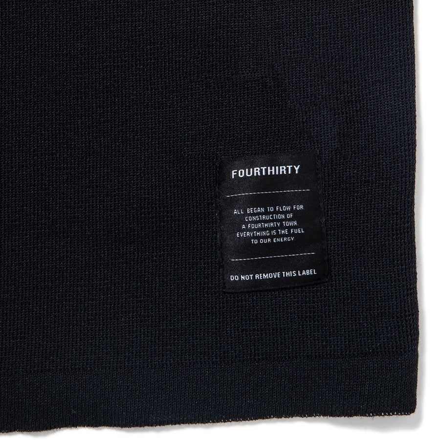 430 ポロシャツ 裾ロゴ ブラック チャコールグレー