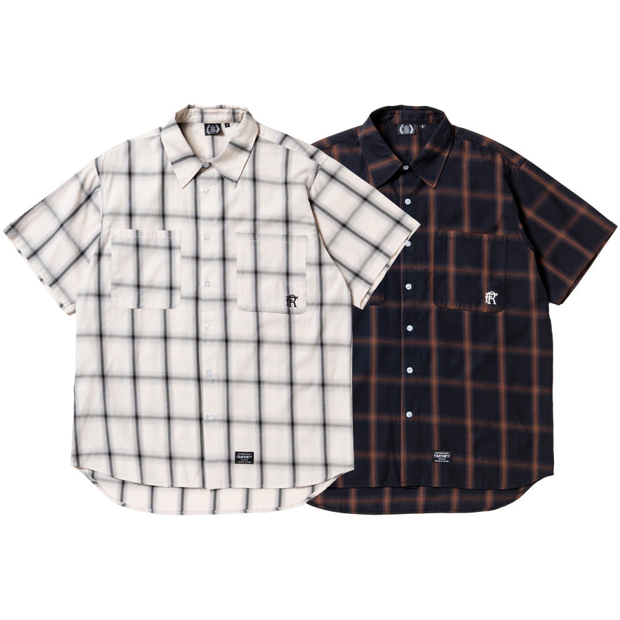 430 S/S OMBRE CHECK SHIRT ホワイト ブラック 2カラー比較画像
