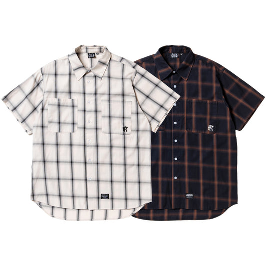 430 S/S OMBRE CHECK SHIRT ホワイト ブラック 2カラー比較画像