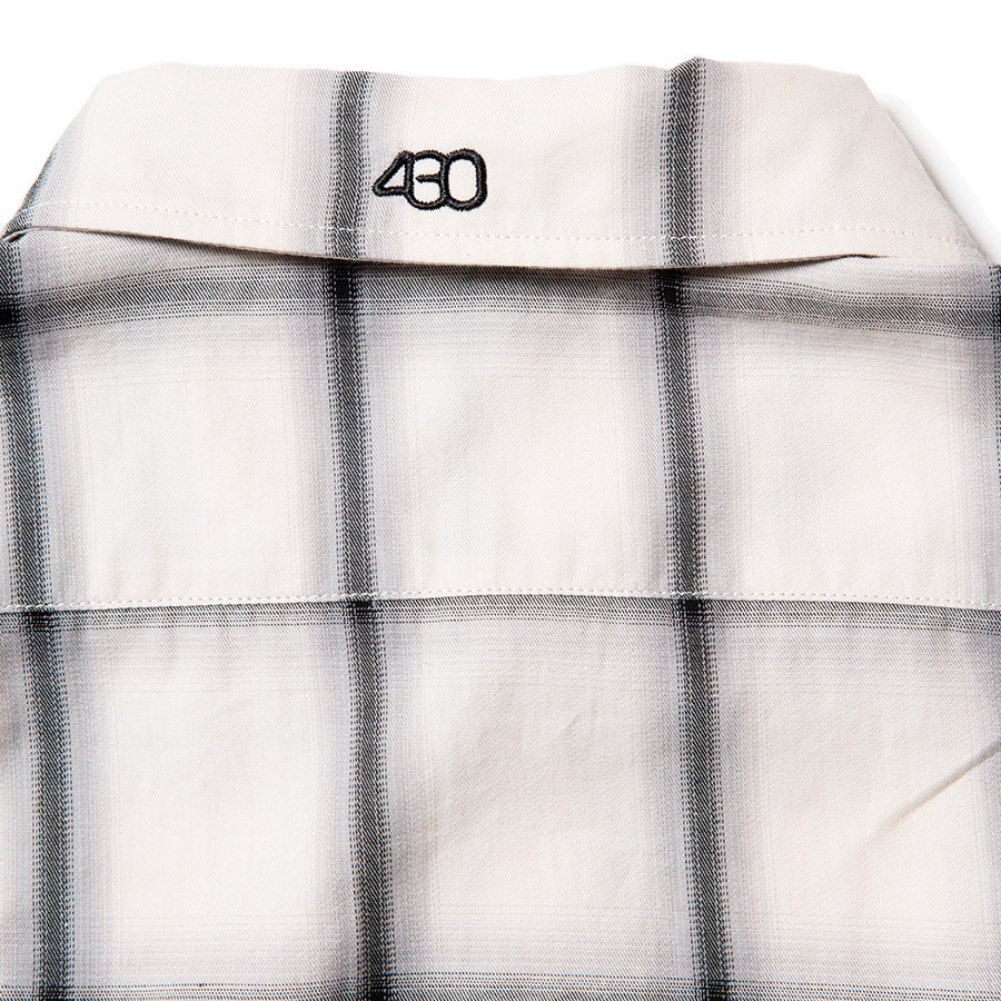 430 S/S OMBRE CHECK SHIRT 襟裏ディテール