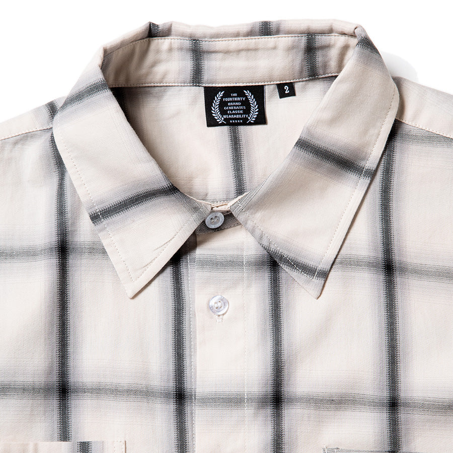 430 S/S OMBRE CHECK SHIRT オンブレチェック 襟元ディテール