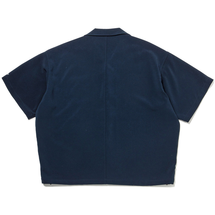 430 S/S POLY OC WIDE SHIRT ネイビー 背面平置き