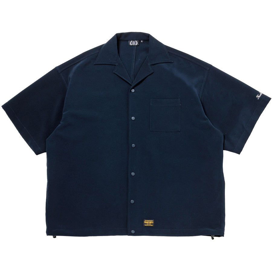 430 S/S POLY OC WIDE SHIRT ネイビー 正面平置き