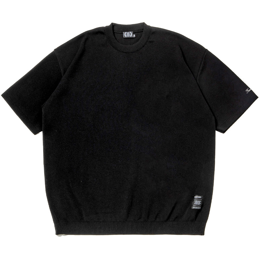 430 カットソー ブラック ニット素材 正面