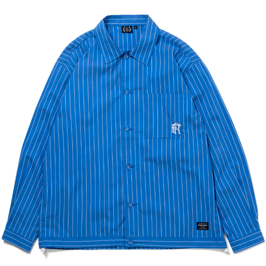 430 STRIPE COACH JACKET ブルー 正面 平置き