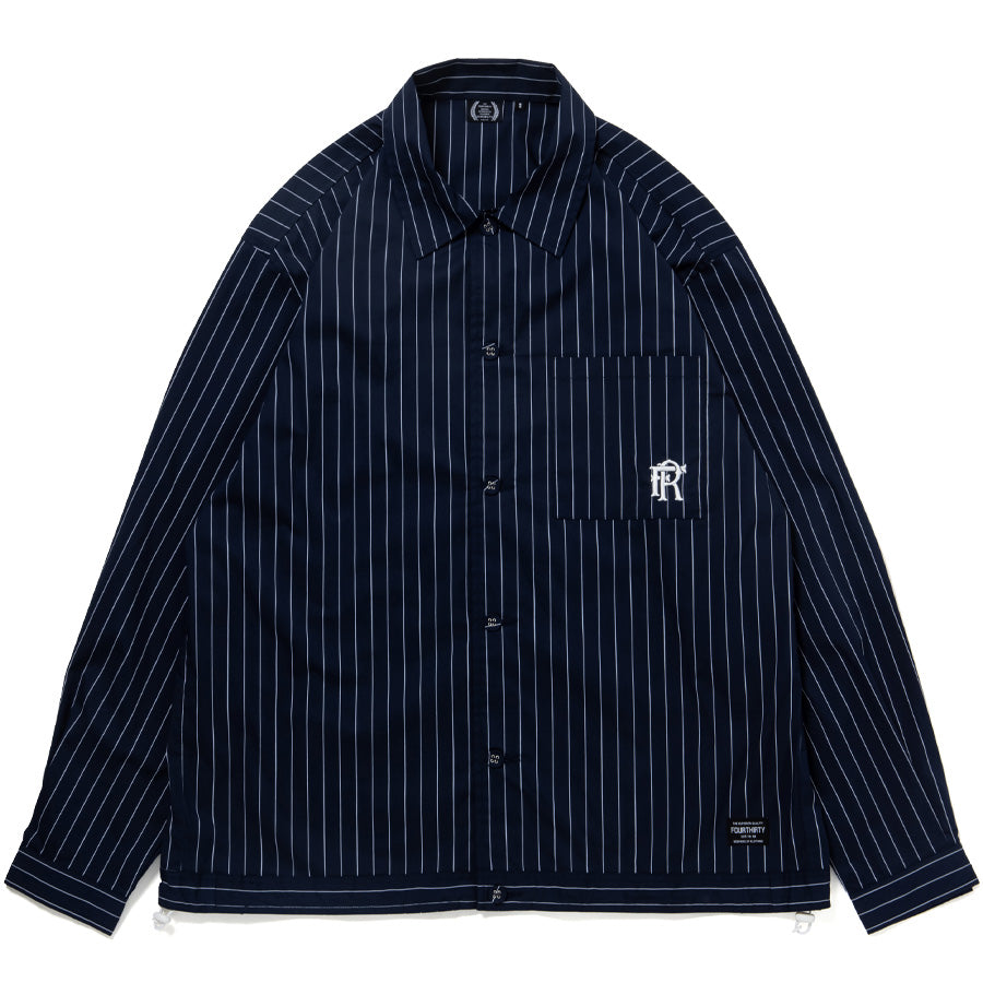 430 ストライプ コーチジャケット ネイビー 正面