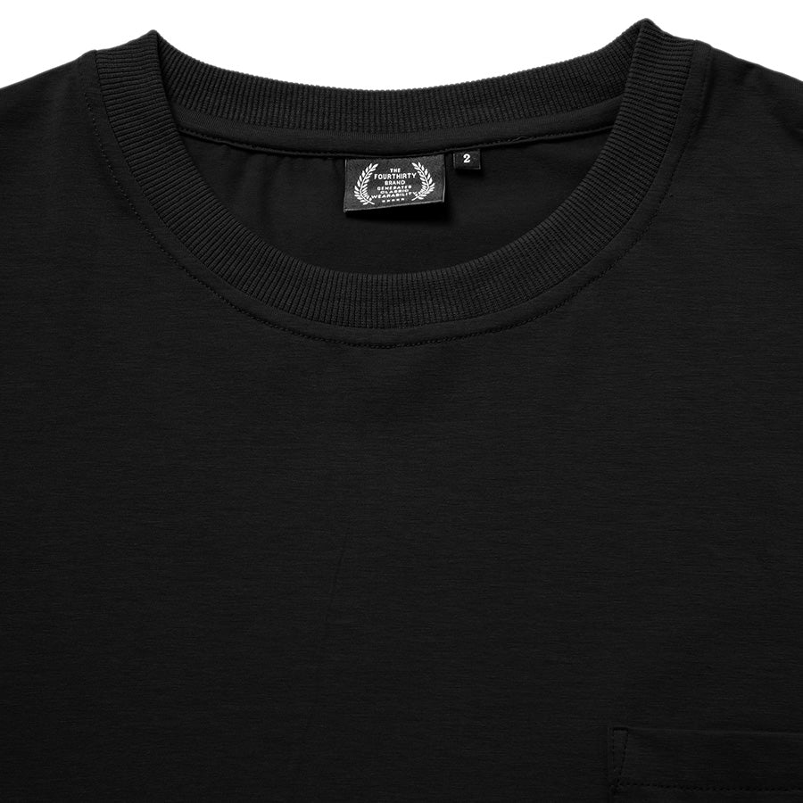 430 Tシャツ ネックリブ ブラック ディテール