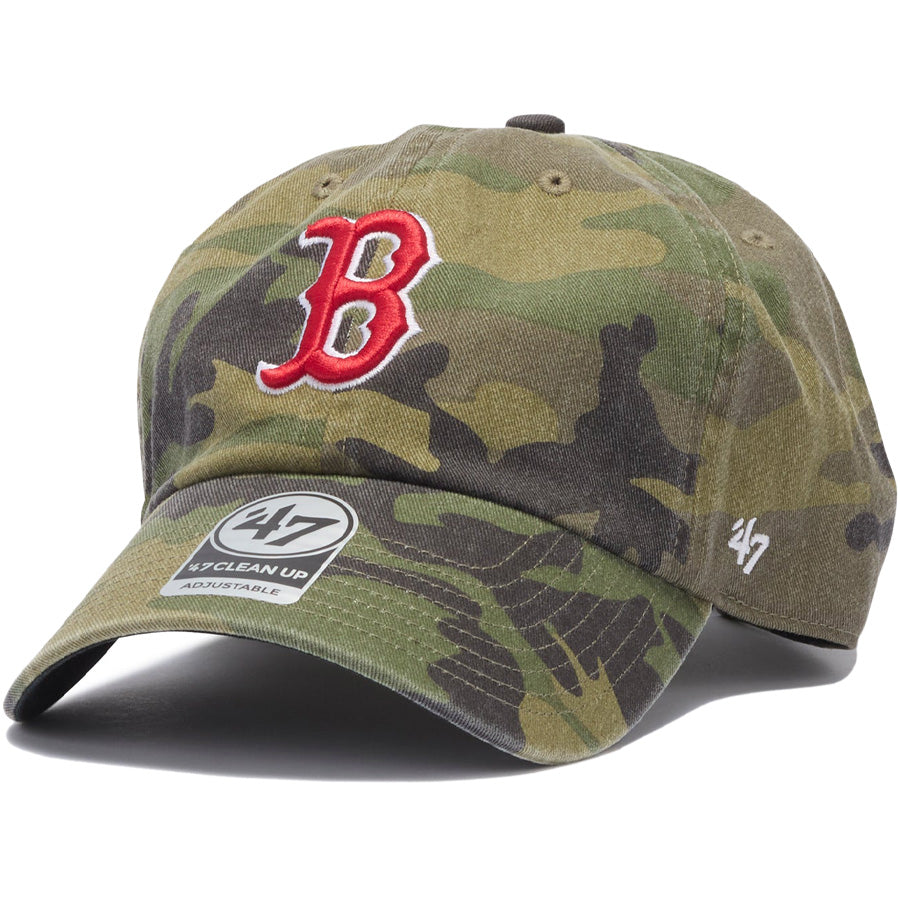 '47 クリーンナップ ボストン・レッドソックス MLB CAMO ウッドランドカモ キャップ 左斜め