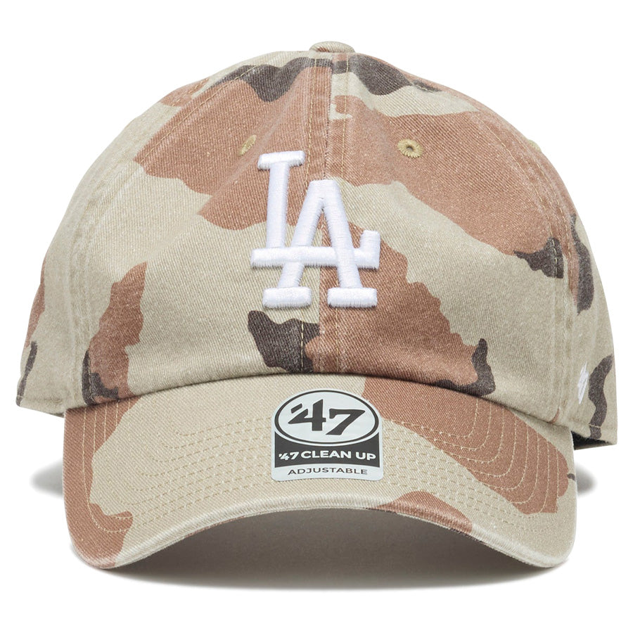 '47 CLEAN UP ロサンゼルス・ドジャース DESERT CAMO キャップ デザートカモ ホワイト 正面 15173435
