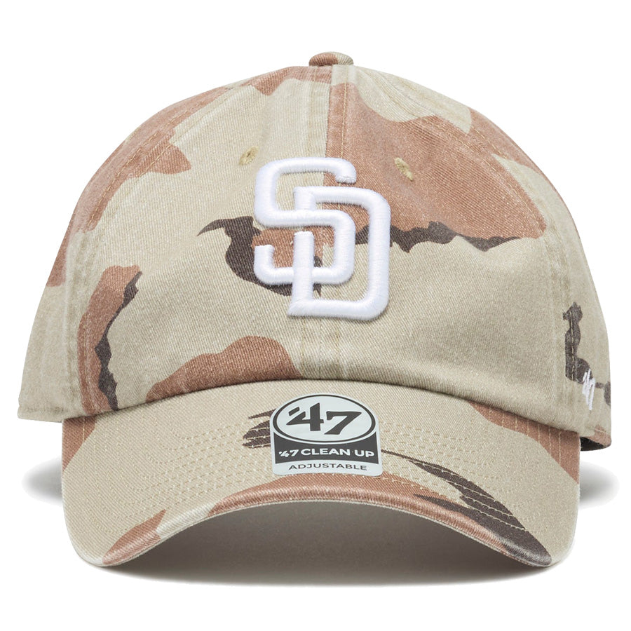'47 CLEAN UP サンディエゴ・パドレス DESERT CAMO キャップ デザートカモ ホワイト 正面 15173403