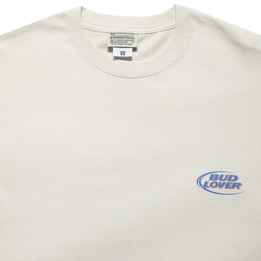 7UNION Tシャツ ベージュ 上部ディテール