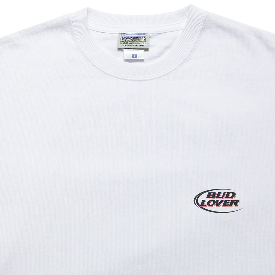 7UNION Tシャツ ホワイト 上部ディテール