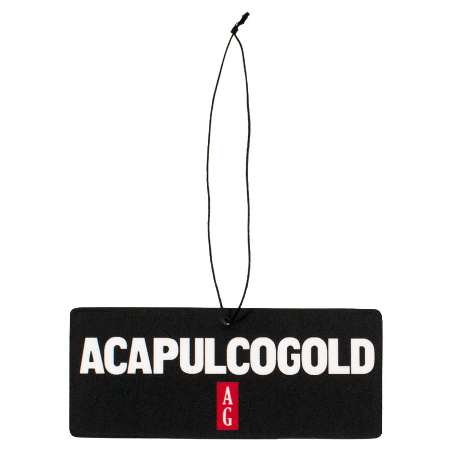 ACAPULCO GOLD（アカプルコゴールド）BLACK LABEL LOGO AIR FRESHNER ブラック 平置き正面 AG26SM004