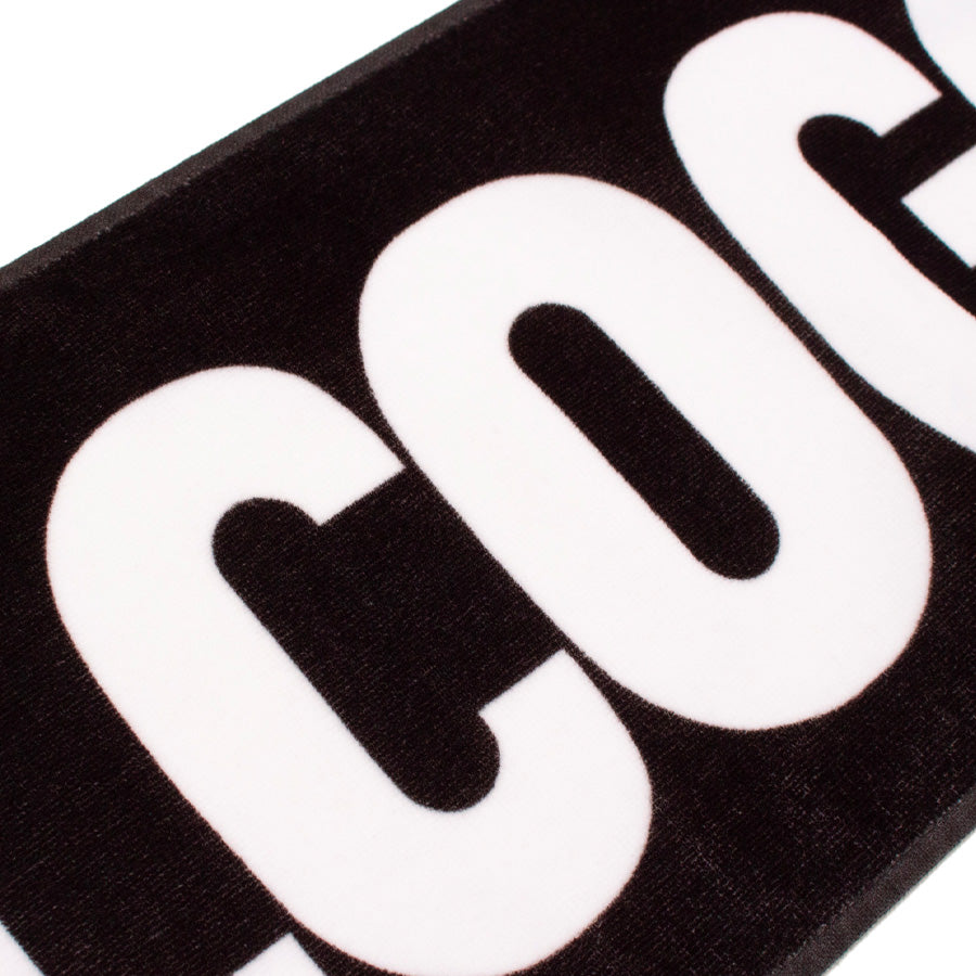 ACAPULCO GOLD BLACK LABEL LOGO SCARF TOWEL ブラック 中央部分アップ AG26SM003
