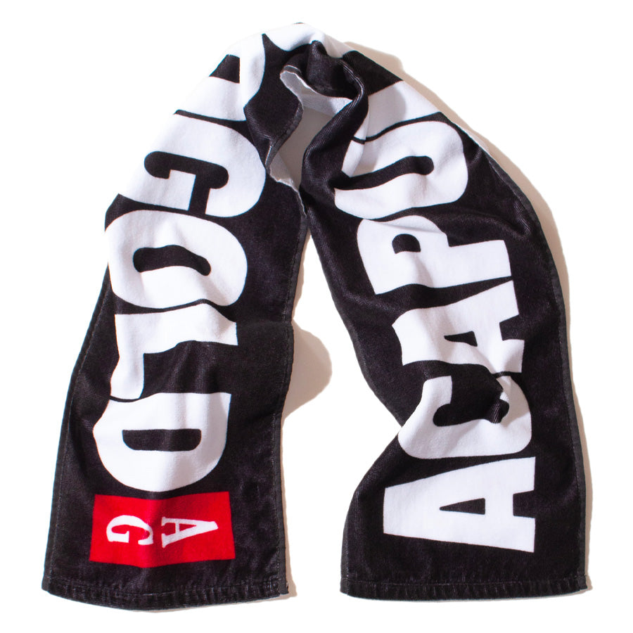 ACAPULCO GOLD BLACK LABEL LOGO SCARF TOWEL ブラック 首掛け風スタイリング AG26SM003