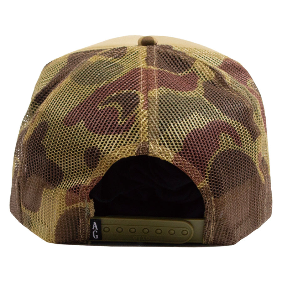 ACAPULCO GOLD OJ LOGO TRUCKER CAP カモ 背面 サイズ調整アジャスター AG26SM002