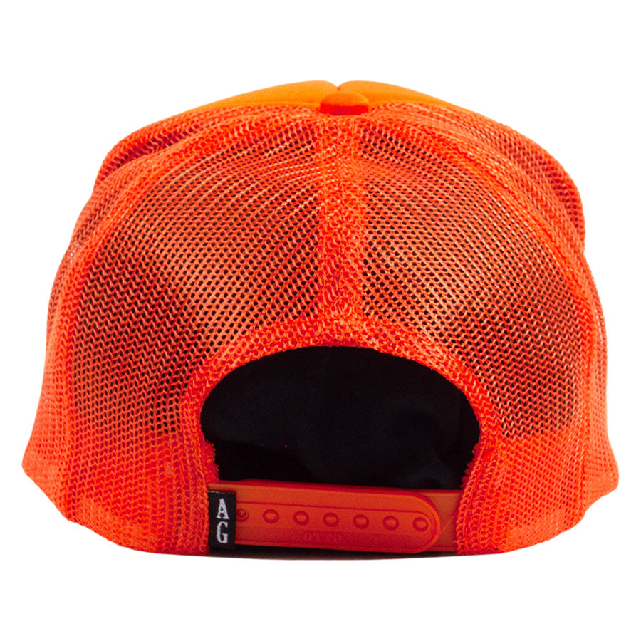 ACAPULCO GOLD OJ LOGO TRUCKER CAP オレンジ 背面 サイズ調整アジャスター AG26SM002