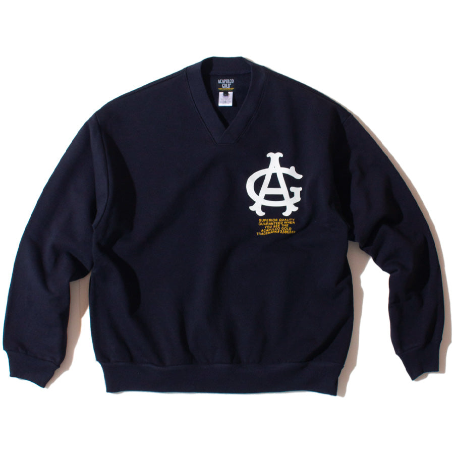 ACAPULCO GOLD ( アカプルコゴールド ) PREP V-NECK SWEATSHIRT Vネック トレーナー 裏起毛