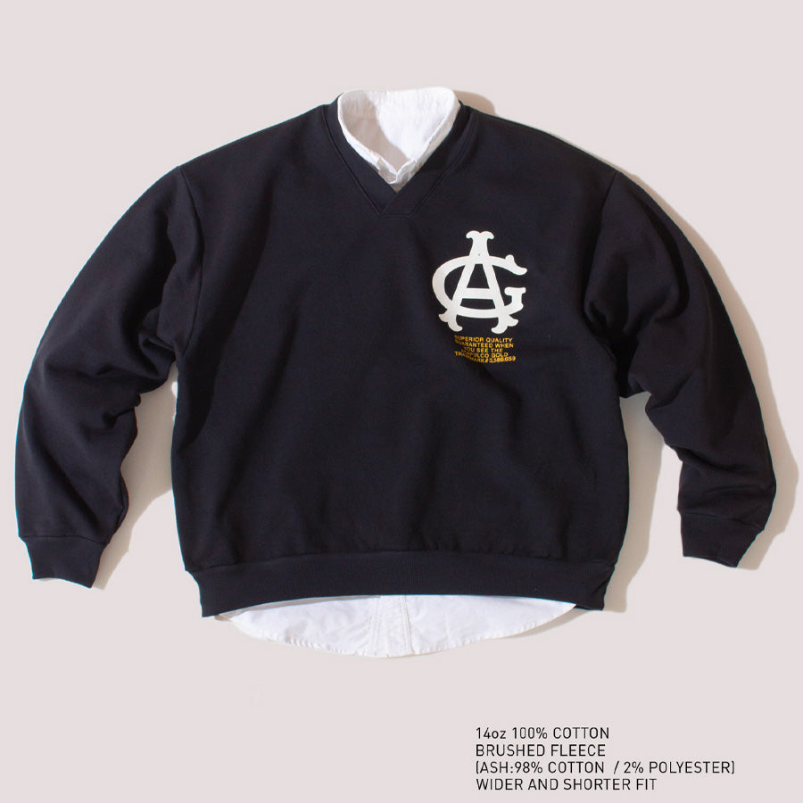 ACAPULCO GOLD ( アカプルコゴールド ) PREP V-NECK SWEATSHIRT Vネック トレーナー 裏起毛