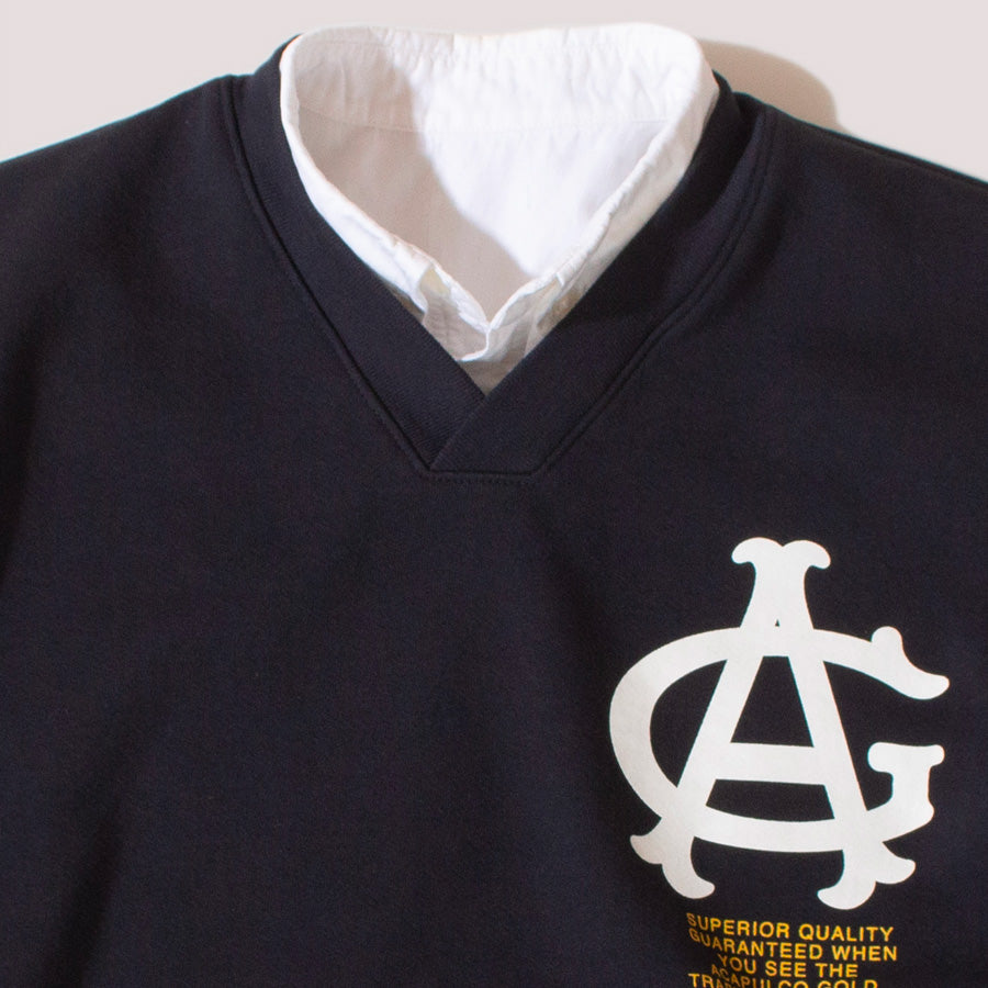 ACAPULCO GOLD ( アカプルコゴールド ) PREP V-NECK SWEATSHIRT Vネック トレーナー 裏起毛