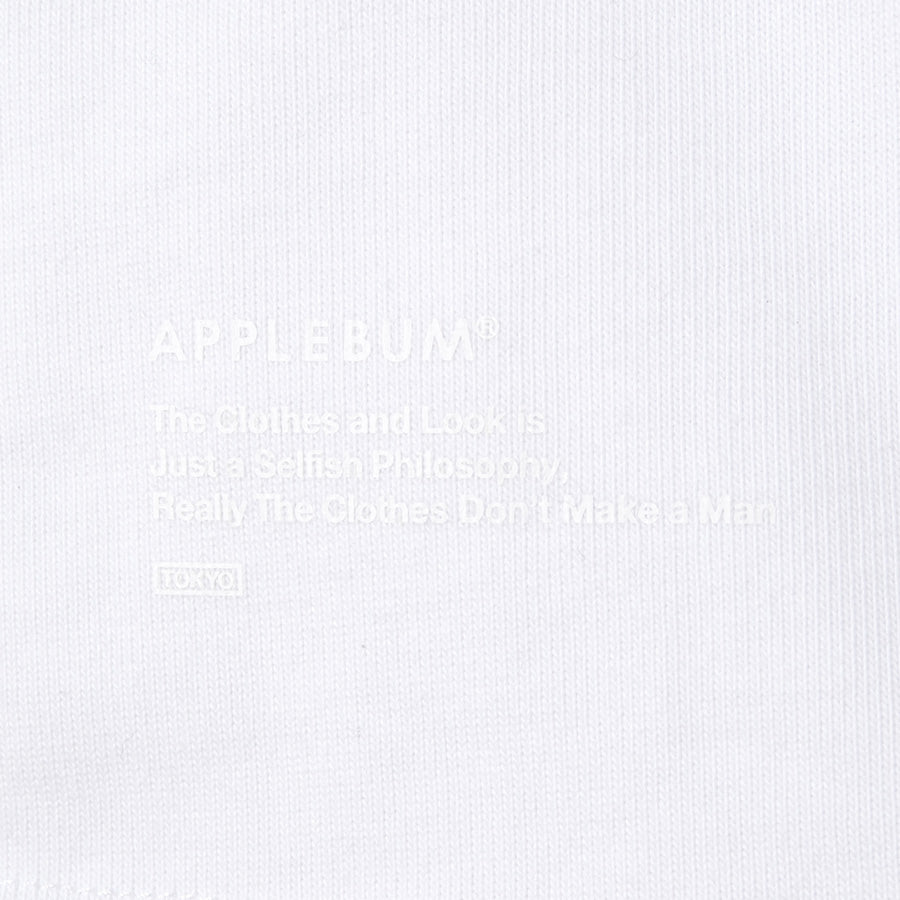 APPLEBUM ホワイト 同色ロゴ プリント ディテール
