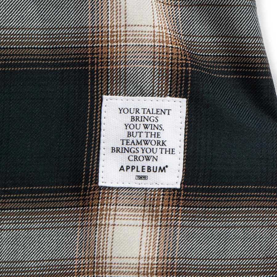 APPLEBUM ( アップルバム ) HOMBRE CHECK COLLARLESS SHIRT ノーカラーシャツ 半袖