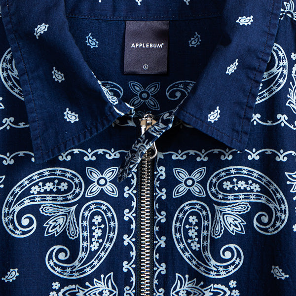 APPLEBUM ( アップルバム ) Indigo Paisley Zip Up Shirt Jacket