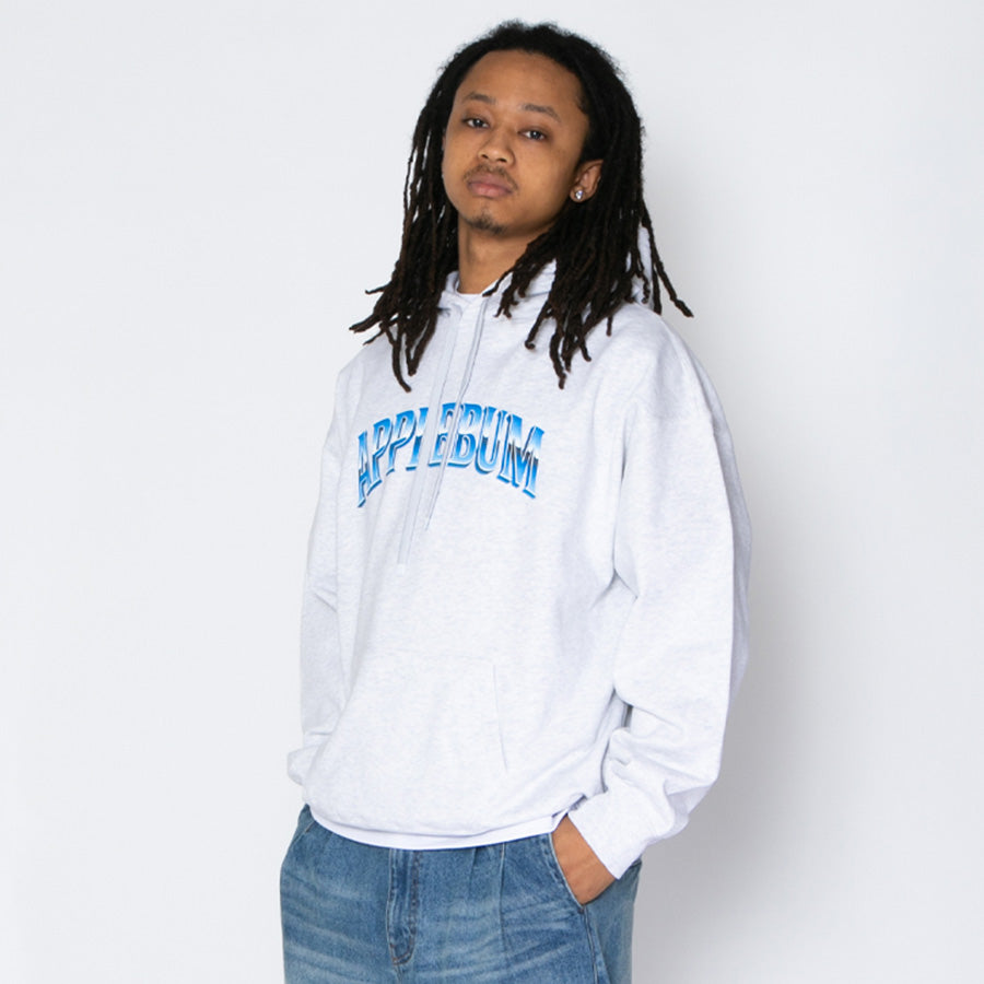 APPLEBUM（アップルバム）80’s Sci-Fi Arch Logo Hoodie アッシュ 左斜め