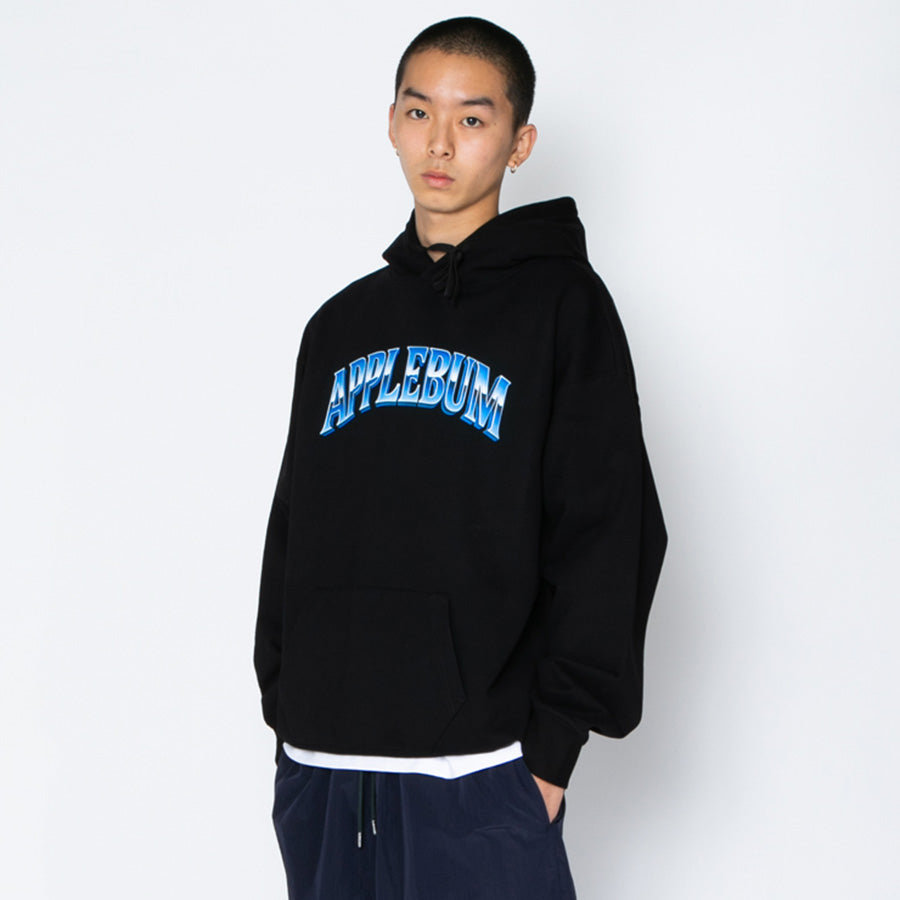 APPLEBUM（アップルバム）80’s Sci-Fi Arch Logo Hoodie ブラック 左斜め