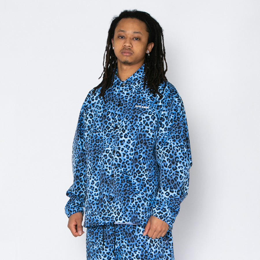 APPLEBUM（アップルバム）Leopard Coach Jacket レオパード コーチジャケット イエロー ブルー 2610606