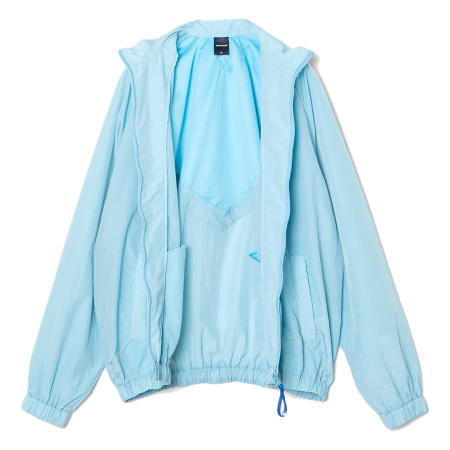 APPLEBUM Ripstop Track Jacket ライトブルー ジップ開放