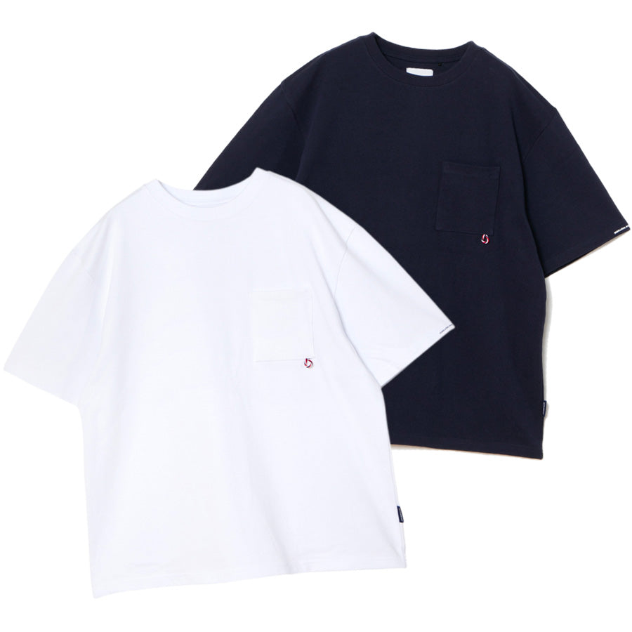 APPLEBUM（アップルバム）12oz ポケットTシャツ ホワイト ネイビー